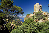 The Torre (tower) de ses Animes. Banyalbufar. Mallorca. Balearic Islands. Spain.
