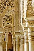 Court of the Lions detail, Alhambra, Granada. Andalucia, Spain