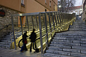 Moving walkway connecting old town with the city, Vitoria. Alava, Euskadi, Spain