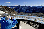 French Alps. View from Mont-de-Lans glacier. Ecrins National Park. Les Deux Alpes. Rhône-Alpes. Isere. France.