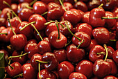 Cherries. La Boquería market, Barcelona. Catalonia, Spain