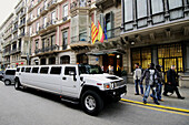 Hummer Limousine in Carrer Bergara, Barcelona. Catalonia, Spain