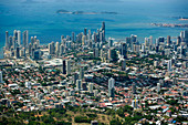 AERIAL OF PANAMA BAY SKYLINE DOWNTOWN, PANAMA CITY, REPUBLIC OF PANAMA
