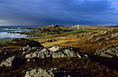 Küstenlandschaft unter Wolkenhimmel, County Donegal, Irland, Europa
