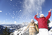 Children playing with snow, See, Tyrol, Austria