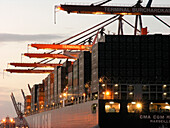 Container Terminal, Port of Hamburg, Burchardkai in Waltershof, Hamburg, Germany