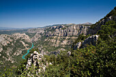Grand Canyon du Verdon, Blick auf die Verdonschlucht und den Fluss Verdon, Var, Provence, Frankreich