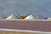West Indies, Bonaire, Salt pans, Sea salt mine of Pekelmeer