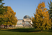 Berlin, Reichstag building with dome by Norman Forster, outdoors