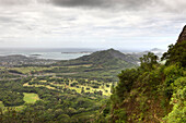 Blick vom Nuuanu Pali Lookout, Oahu, Pazifik, Hawaii, USA