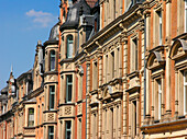 Facades of houses at the Old Town, Coburg, Franconia, Bavaria, Germany