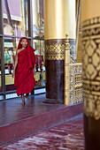Young buddhistic monk in the royal palace in Mandalay, Myanmar, Burma
