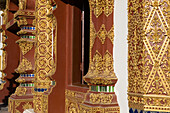 Ornaments of Wat Kuan Kama, buddhistic temple in Chiang Mai, Ciang Mai Province, Thailand