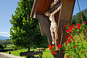 crucifix with roses, Debant, East Tyrol, Austria