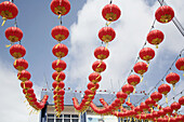 Chinese lantern chains, Chinese New Year, Chinatown, Malacca, Malaysia, Asia