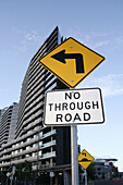 Street signs, Waterview Walk, Docklands Park, Victoria Harbour, Melbourne, Victoria, Australia