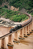 Outeniqua Choo Tjoe steam train, Wilderness, Garden Route. Western Cape Province, South Africa
