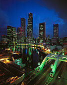 Financial district and boat quay at Singapore River, Singapore