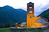 France. Pyrenees Mountains. Aspe Valley. Mérens-les-Vals. Romanesque church.