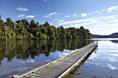 Jetty, Lake Mapourika, West Coast, South Island, New Zealand