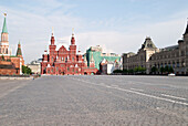 Staatliches Historisches Museum, Lenin Mausoleum und Moskauer Kreml, Roter Platz, Moskau, Russland