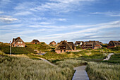 Thatched houses in dunes, Rantum, Sylt Island, Schleswig-Holstein, Germany