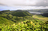 Caldeira with lakes, Western part of the island, Sao Miguel, Azores, Portugal