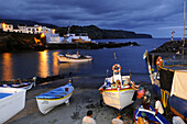 Hafen von Lagoa bei Nacht, Südostküste, Insel Sao Miguel, Azoren, Portugal