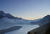 Wolkenstimmung am Silsersee, Oberengadin, Engadin, Graubünden, Schweiz