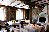 Interior view of the deserted Restaurant Falconera, Öhningen-Schienen, Baden-Württemberg, Lake Constance, Germany