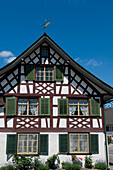 Fachwerkhaus, Restaurant Taverne Zum Schäfli, Inhaber und Chefkoch Wolfgang Kuchler, Wigoltingen, Region Bodensee, Schweiz
