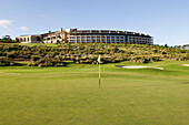 View at the golf course in front of the Arabella Western Cape Hotel & Spa, Hermanus, Western Cape, South Africa, Africa