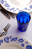 Detail of a nicely decorated table at the restaurant Azur, The Twelve Apostles Hotel, Cape Town, South Africa, Africa