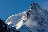 The mountain Le Grand Besso at Zinal in the Winter, canton Wallis, Valais, Switzerland, Alps