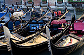 Gondolas at Bacino Orseolo (Servizio Gondole), Venice, Italy, Europe