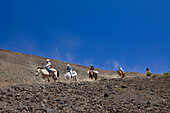 Horse Riding at Crater of Haleakala Volcano, Maui, Hawaii, USA
