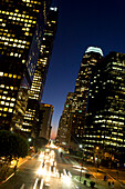 High rise buildings in Figueroa Street, Downtown Los Angeles, California, USA, United States of America