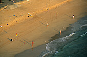Blick auf den Manly Beach mit den Flaggen der Rettungsschwimmer, Sydney, New South Wales, Australien