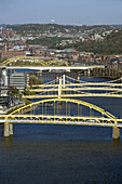 Allegheny River bridges, downtown Pittsburgh, Pennsylvania, USA