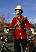 Alf's Army soldier with pipe, Akaroa French Festival, Banks Peninsula, New Zealand