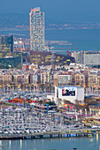 Waterfront of Barcelona at dusk. Barcelona. Catalonia. Spain