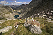 Ibones de Cap d'Anglos from Collado de Rio Bueno. Pyrenees Mountains, Aragon. Spain. G.R.11 (Long-distance trails).