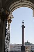 Alexander Column in Dvortsovaya Place, St Petersburg. Russia