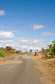 People on a dirt track road, rural road, Near Taolanaro, Fort Dauphin, Toliara, Madagascar