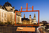 Bruhl's Terrace with Academy of Fine Arts, Standehaus, Hofkirche and Semperoper, Dresden, Saxony, Germany