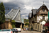 Loschwitz Bridge (Blue Wonder), Dresden, Saxony, Germany