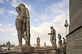 View from old town house to Red Town Hall, Berlin, Germany