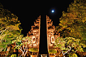 Candi, temple in front of Nusa Dua Beach Hotel at night, Nusa Dua, Bali, Indonesia, Asia
