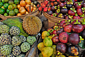 Tropical fruit on a market stand, Ubud, Central Bali, Indonesia, Asia