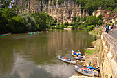 La Roque-Gagéac an der Dordogne, Jakobsweg, Chemins de Saint-Jacques, Via Lemovicensis, Dept. Dordogne, Région Aquitaine, Frankreich, Europa